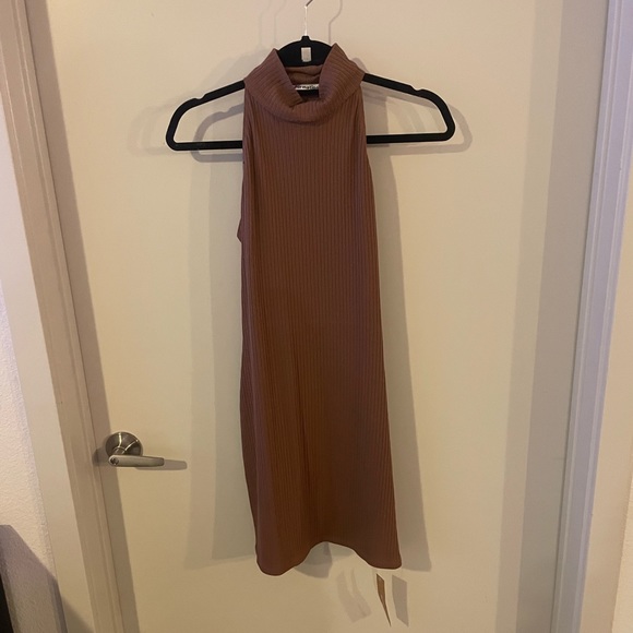 Reformation Dresses & Skirts - NWT. Reformation Ribbed Mock Neck Tank Dress. Size Medium. Tan/brown color.